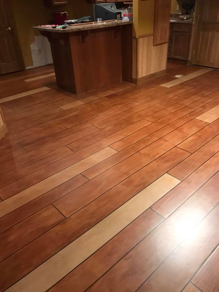 Rustic Concrete Wood plank floor finish