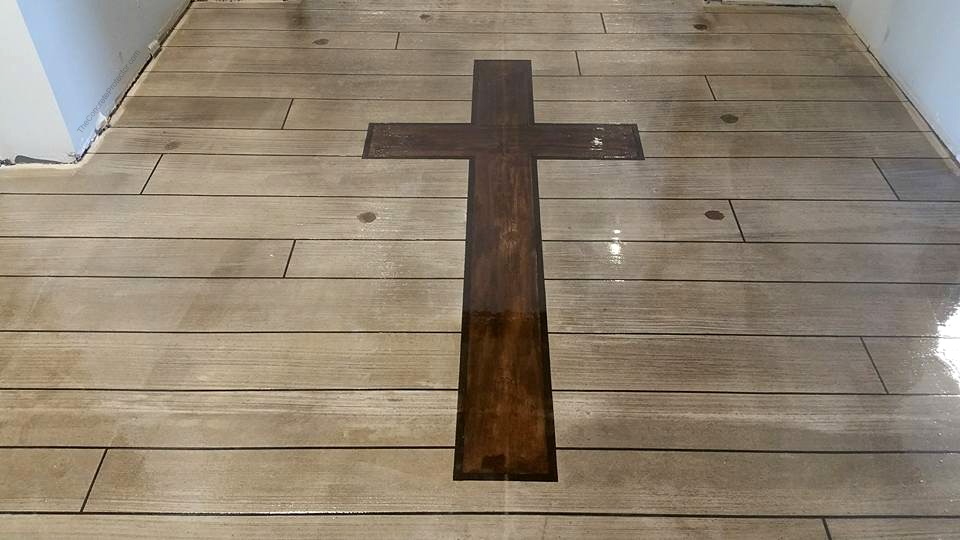 Rustic Concrete Wood plank floor finish