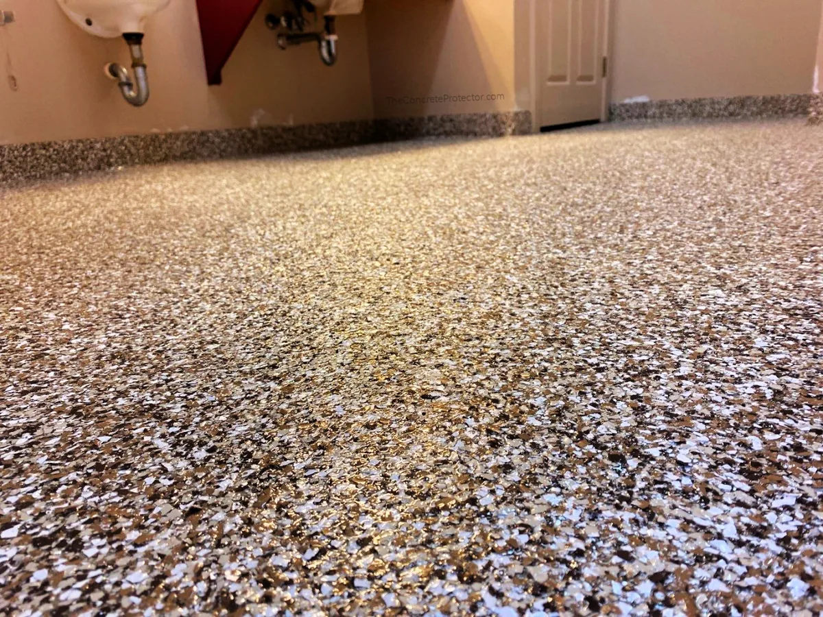 Color flake epoxy floor coating system