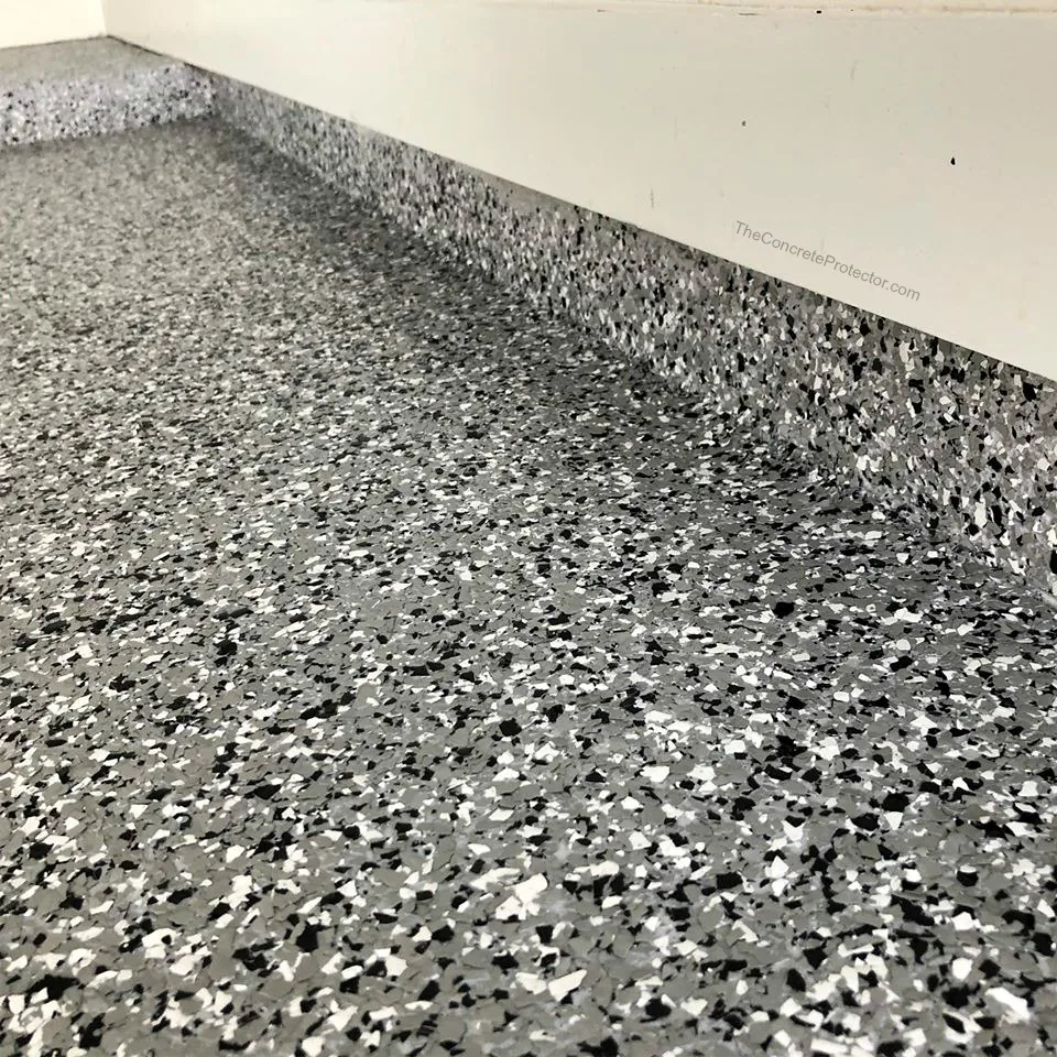 Color flake epoxy floor coating system