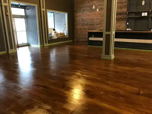 Rustic Concrete Wood plank floor coating system