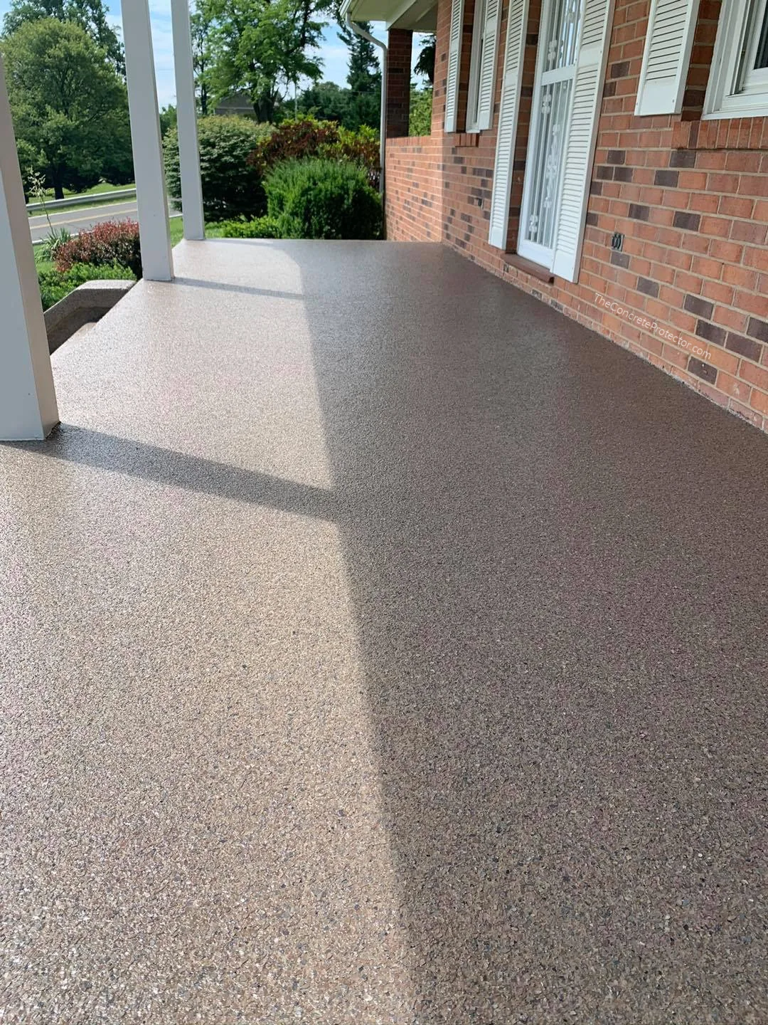 Graniflex coating on a covered front porch