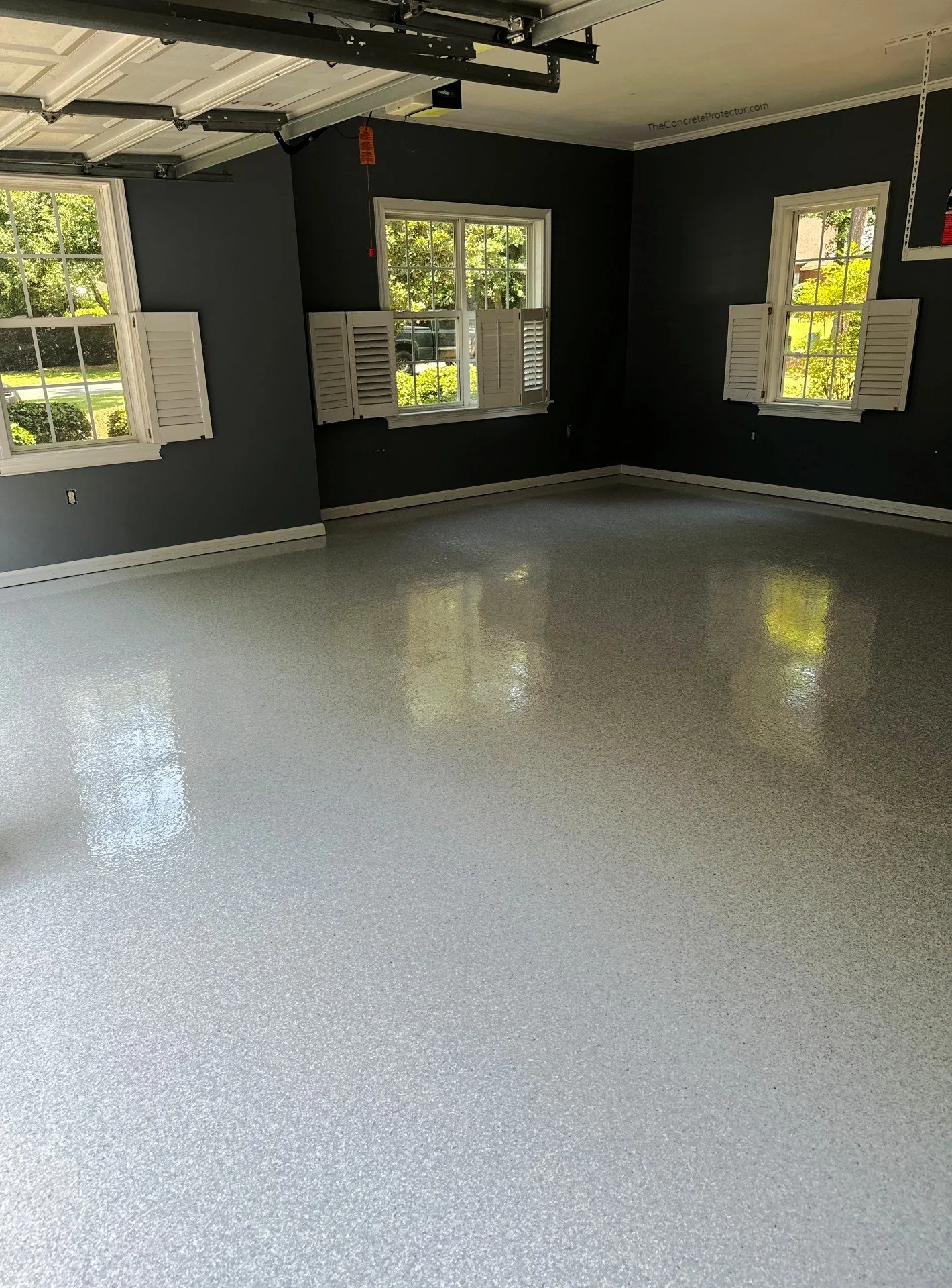 Graniflex garage floor coating in a quarter inch Schist blend