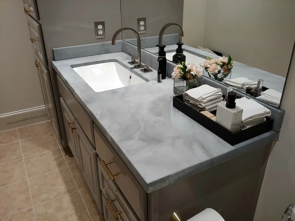 Metallic Marble finish applied to a concrete countertop